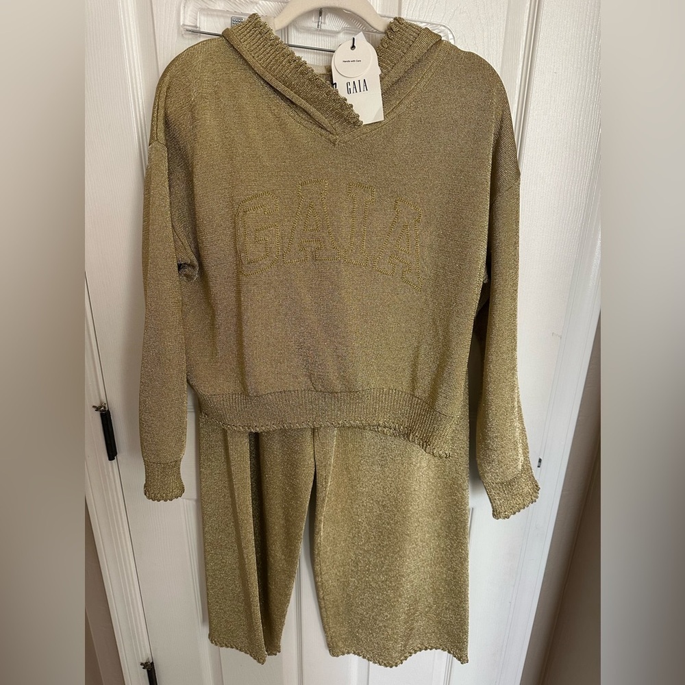 CULT GAIA x GAP Collab Gold Loungewear Set Size M NWT